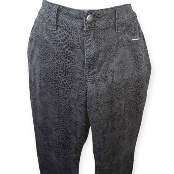 CALVIN KLEIN BLACK & GRAY SNAKE PRINT LEGGINGS SZ.8P EUC - Picture 2 of 8